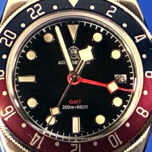 Addiesdive GMT , Swiss Quartz, 39mm, Date, Black dial. EXCELLENT