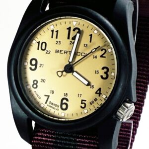 Mens Bertucci Field & Military A-2R Black/ Red Ploy-Resin Case Style 40MM