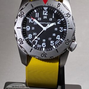 Bertucci 40MM A2TR Field Pro Black Dial Titanium Case Watch w Quality NATO Strap